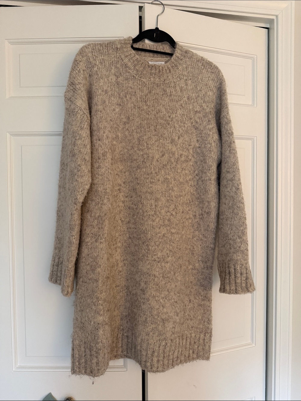 Topshop Neutral Taupe Crewneck Sweater Dress size Medium